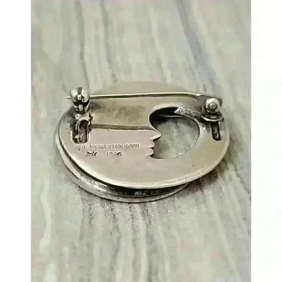 Kieselstein Cord Sterling Silver Moon Brooch Pin - Picture 4 of 4